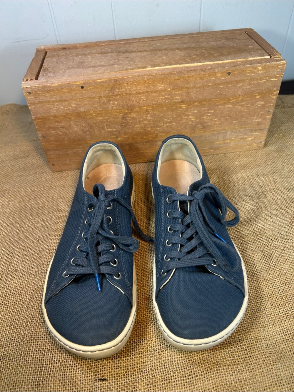 Birkenstock Navy Canvas Low-Top Sneakers - Picture 2 of 7